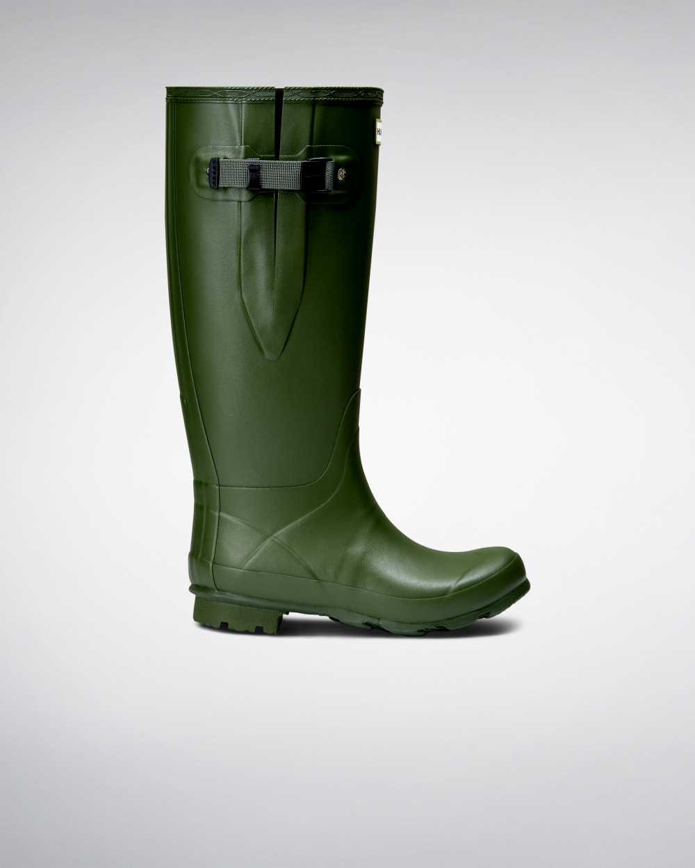 Womens Hunter Norris Field Wide Fit Rain Boots Green | YVNMJD-719